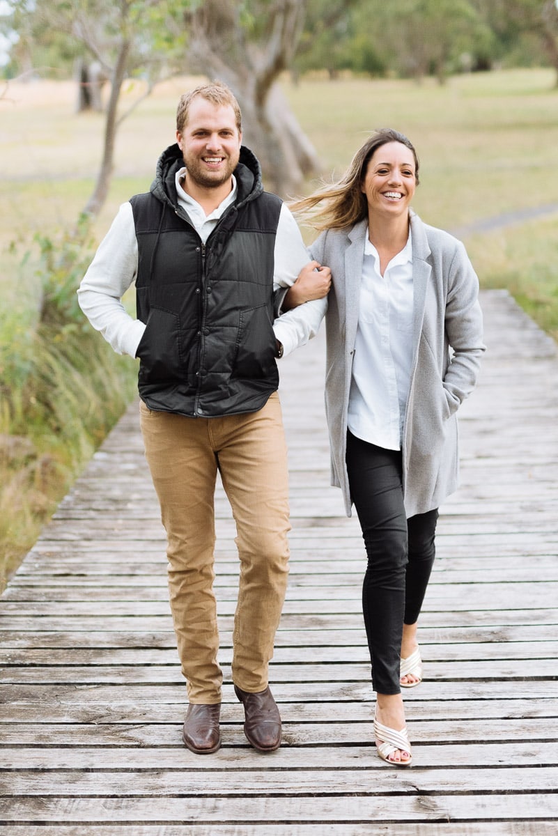 Smiling and walking in the Grampians