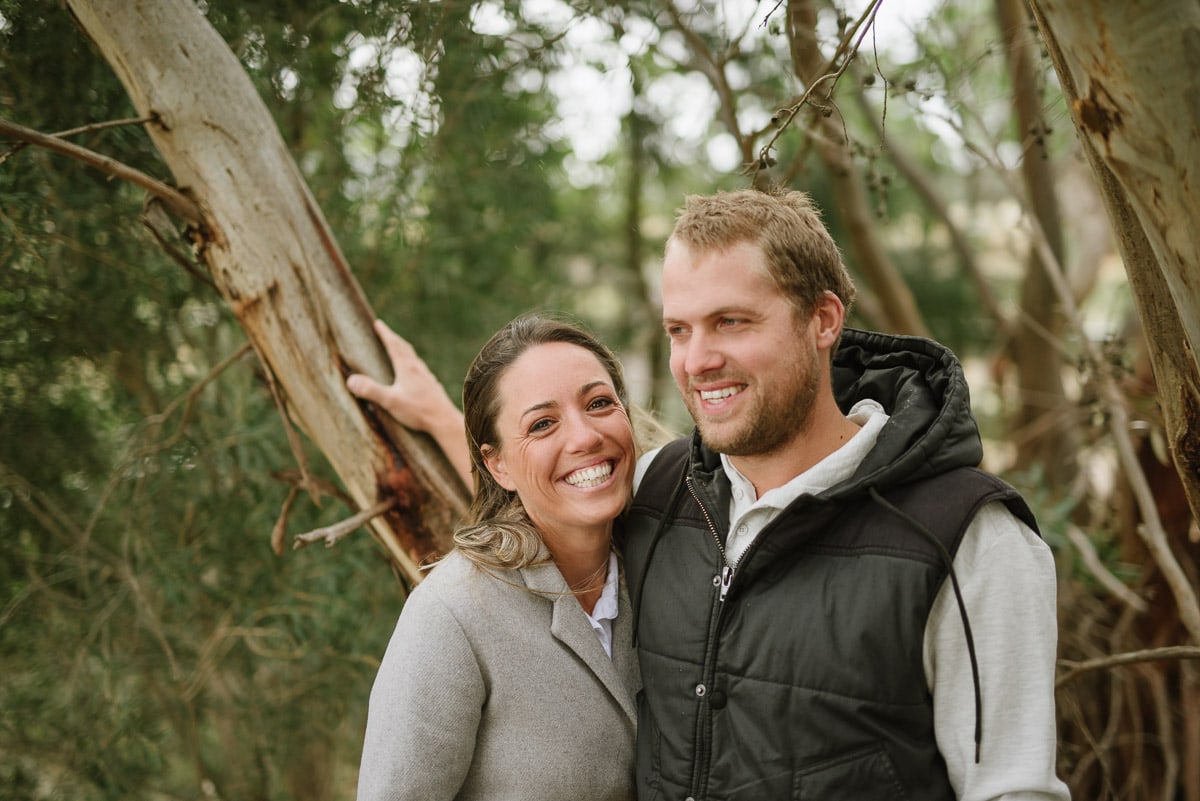 Happy people in a gumtree