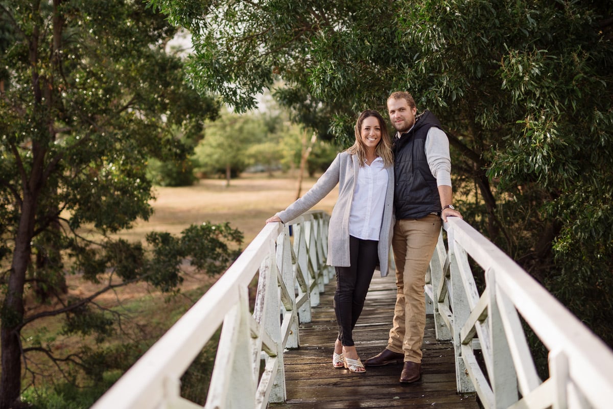 Couple in love on a bridge