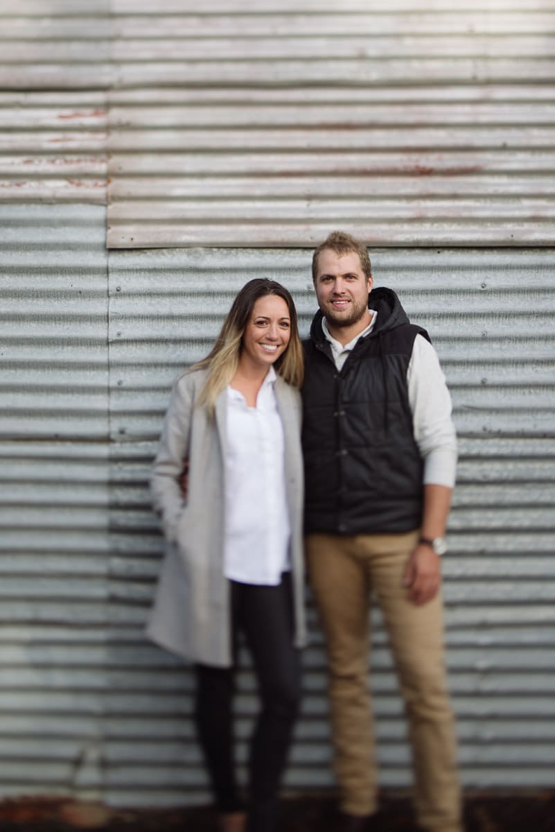 Happy couple shot with a tilt shift lens