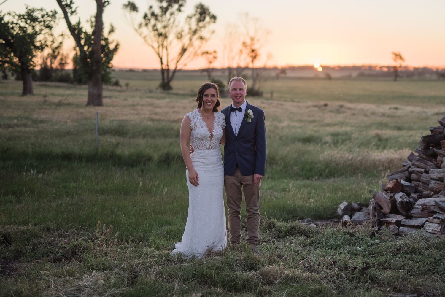 Bride and Groom at sunset