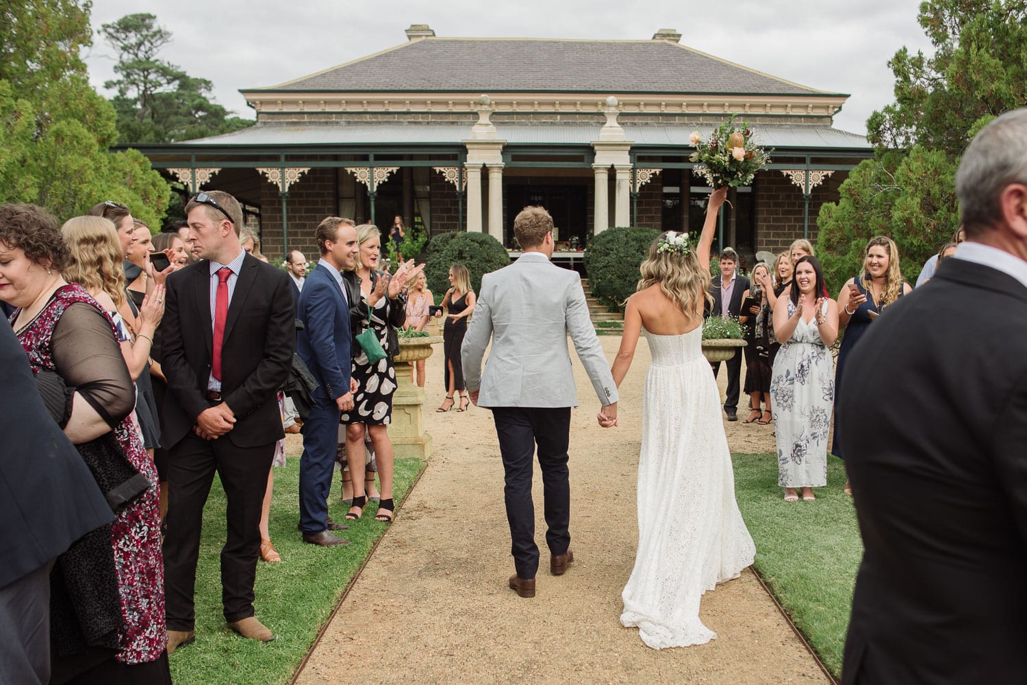 The end of a wedding at Chatsworth house