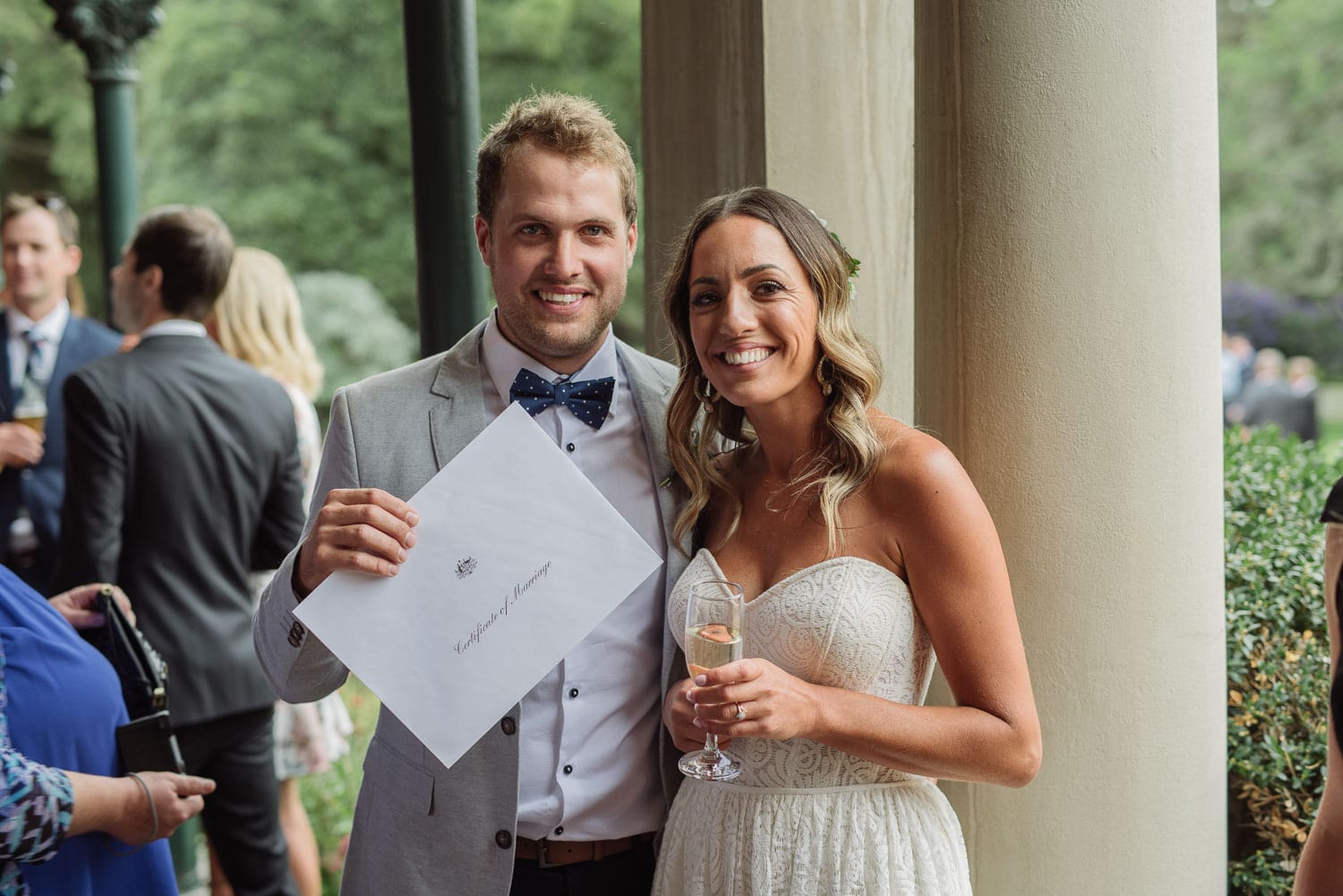 Happy bride and groombat Chatsworth House