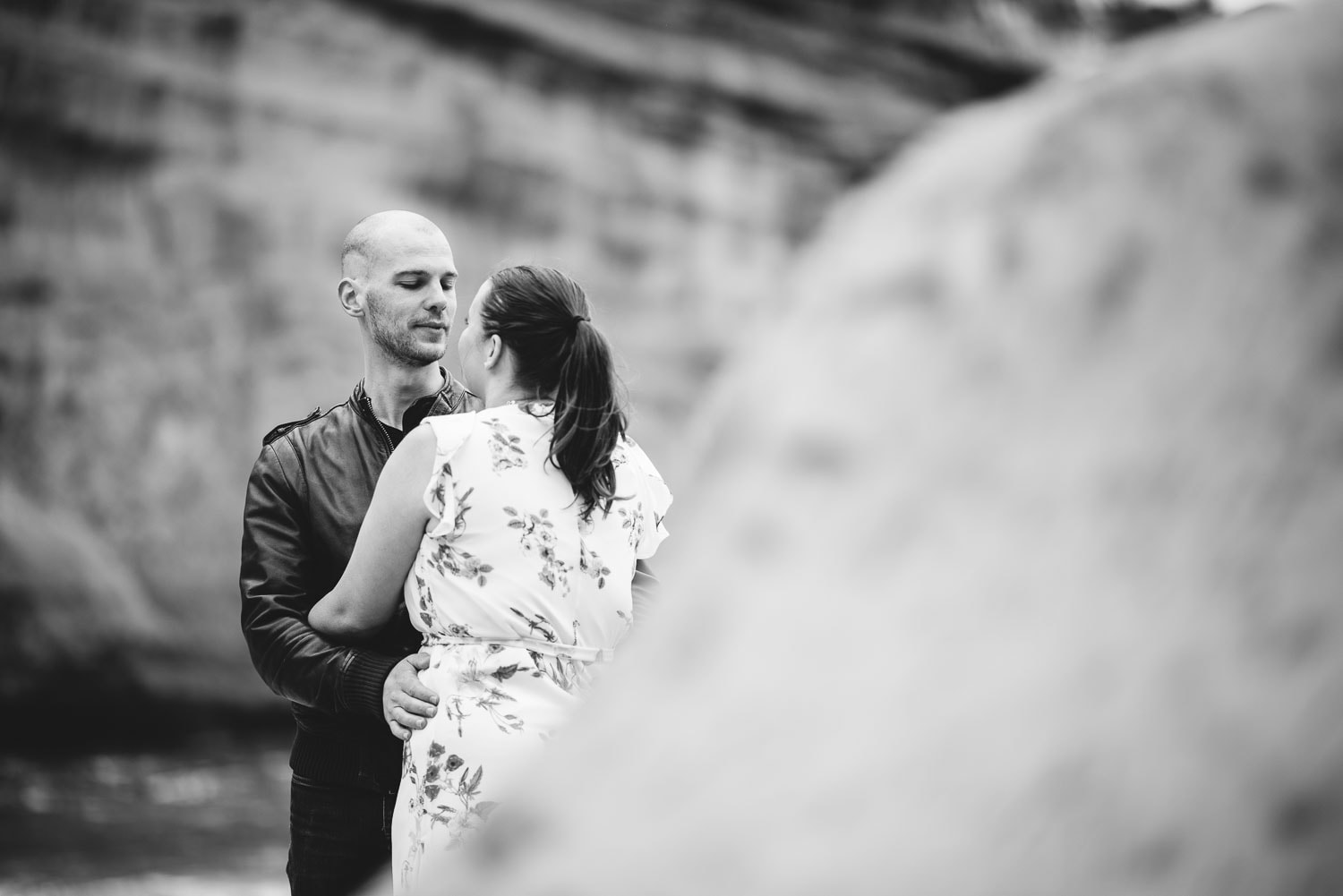 Engaged couple at Loch Ard Gorge