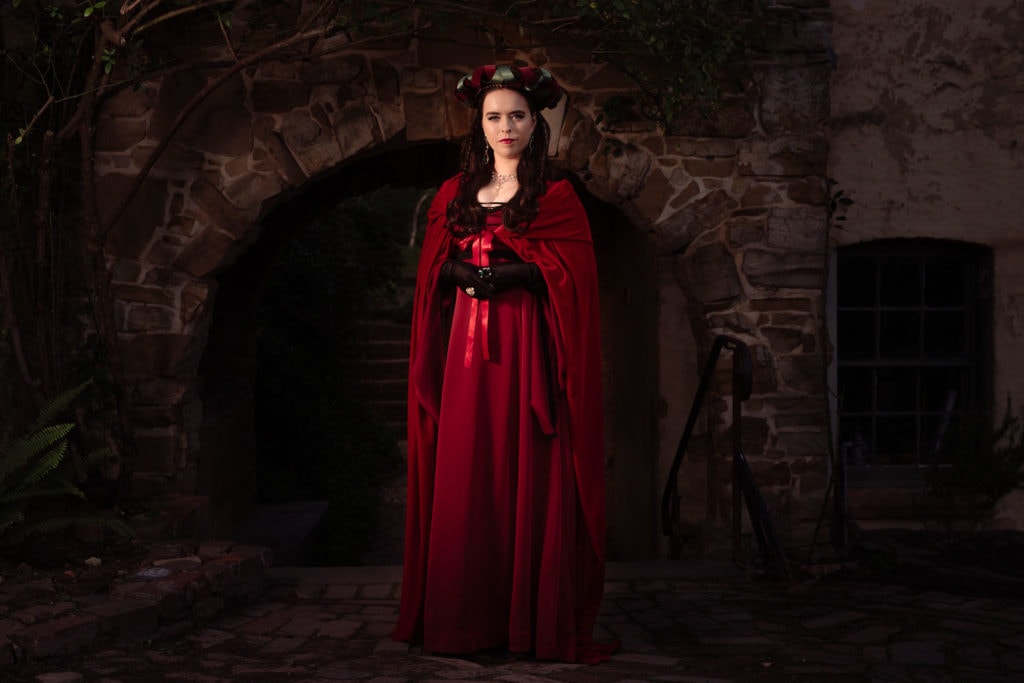 Actress in period costume at Abbotsford Convent