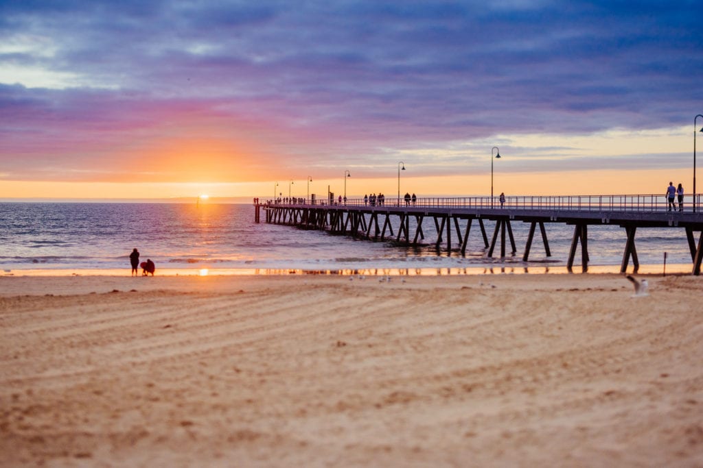 Vibrant Adelaide Sunset at the beach