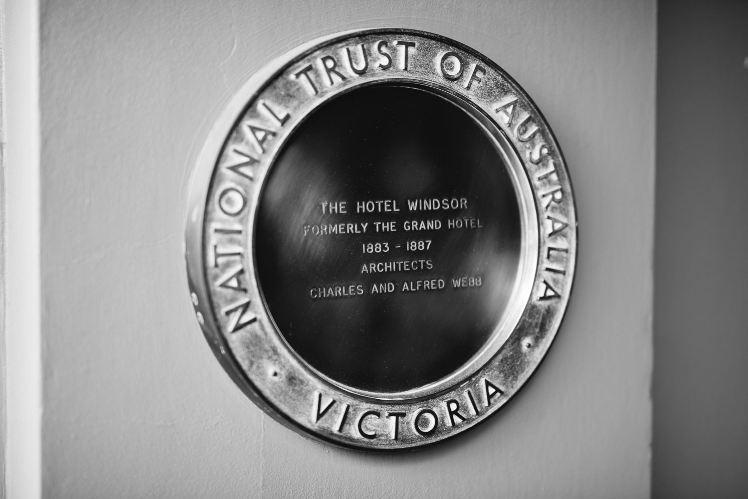 Sign outside the Hotel windsor Melbourne