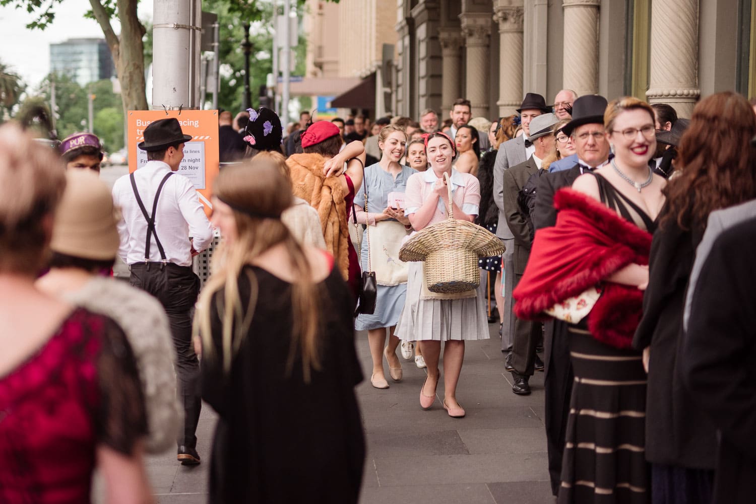 Actresses outside the Hotel Windsor in Melbourne