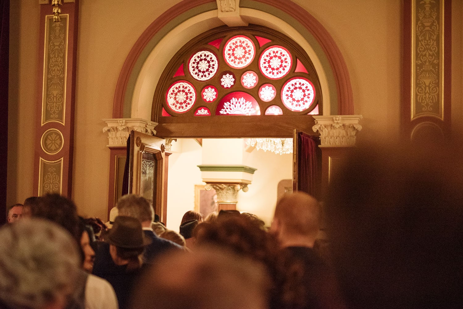 Stained glass archway at the hotel windsor