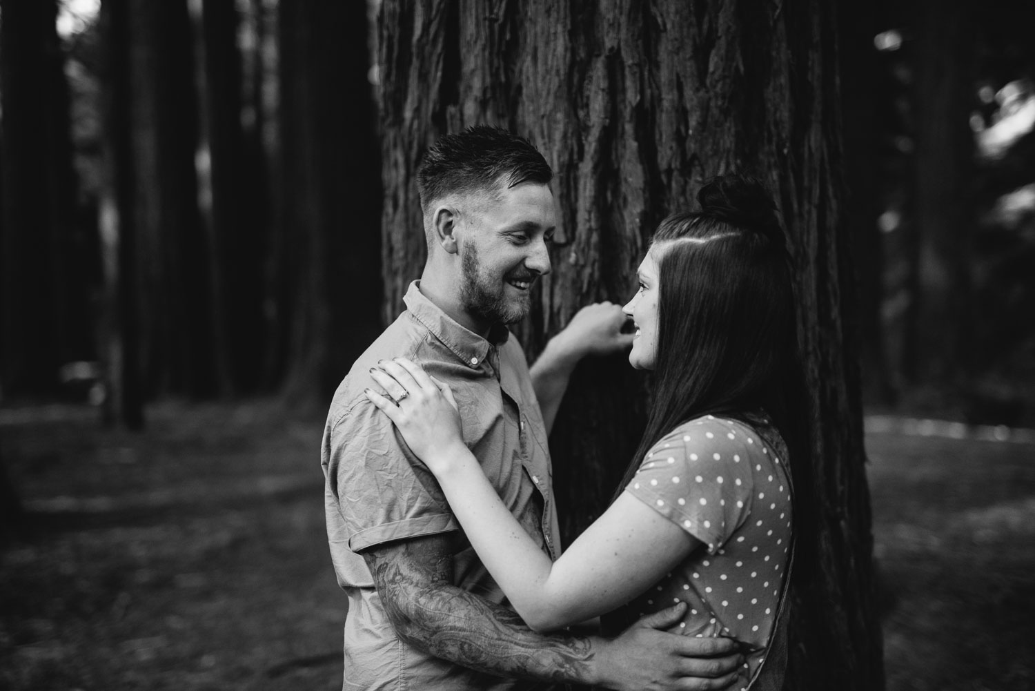 Chelsea and luke's engagement session at the Redwoods