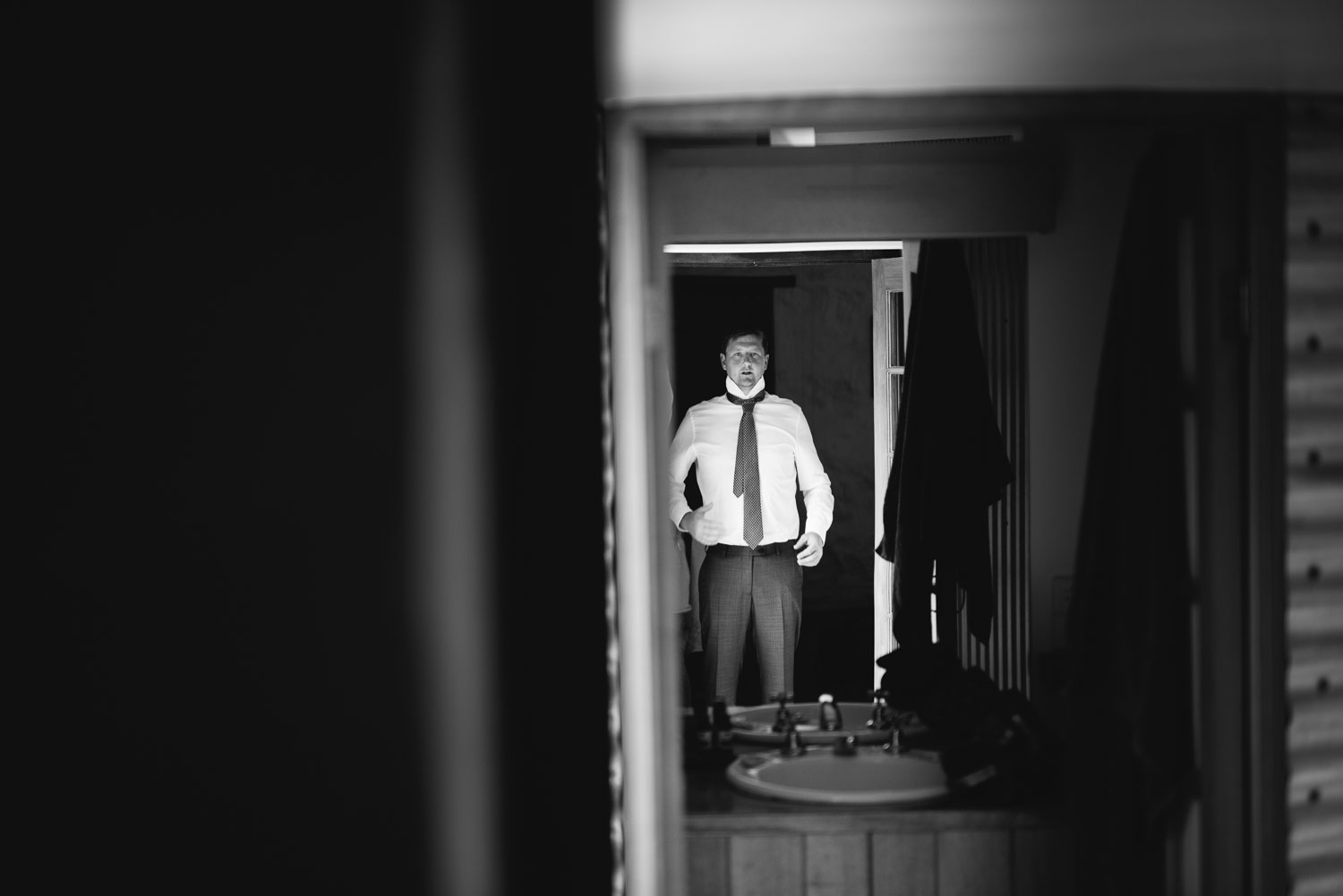 Groom preparing for his wedding in Dunkeld