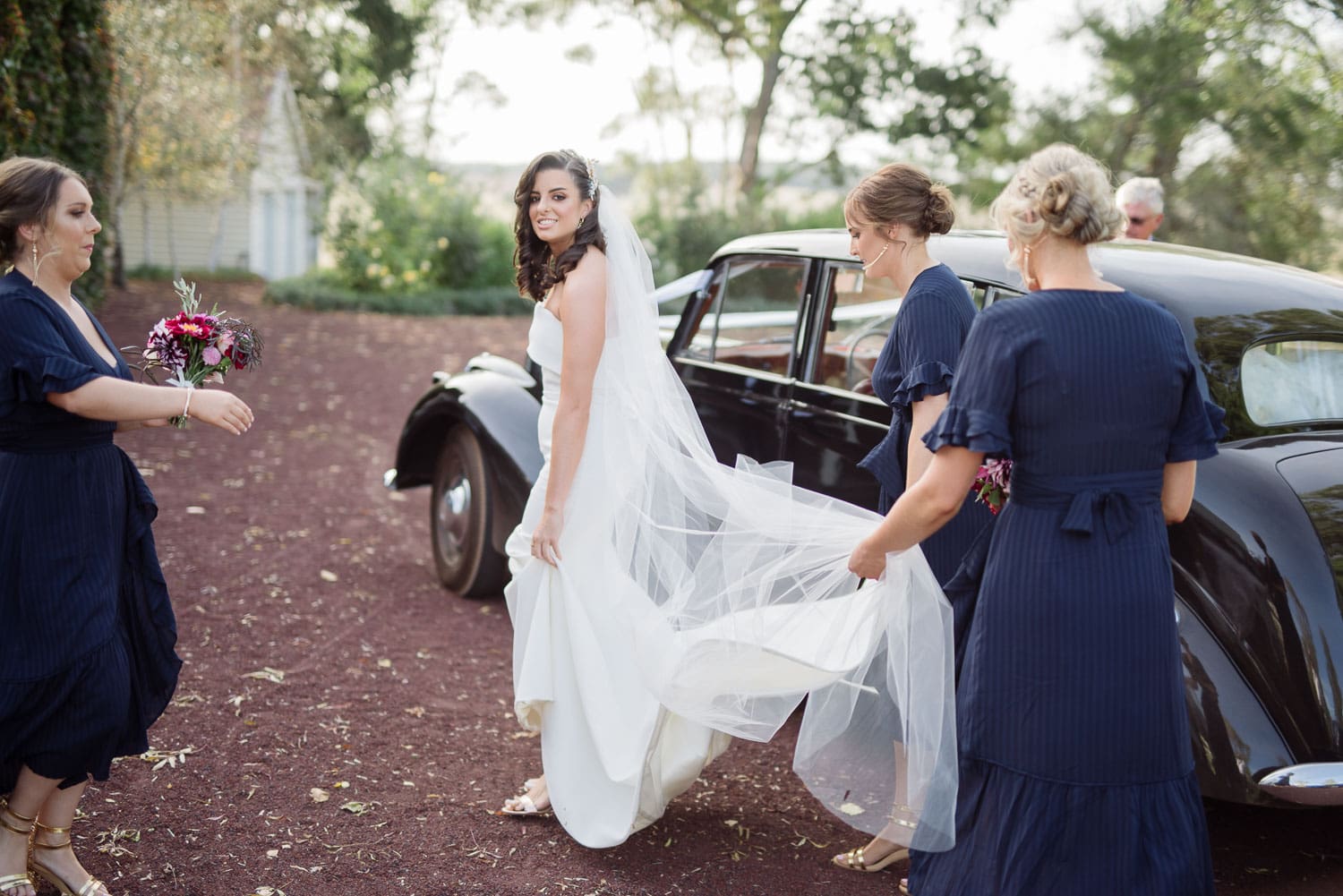 Bride preparing for wedding ceremony at Branxholme