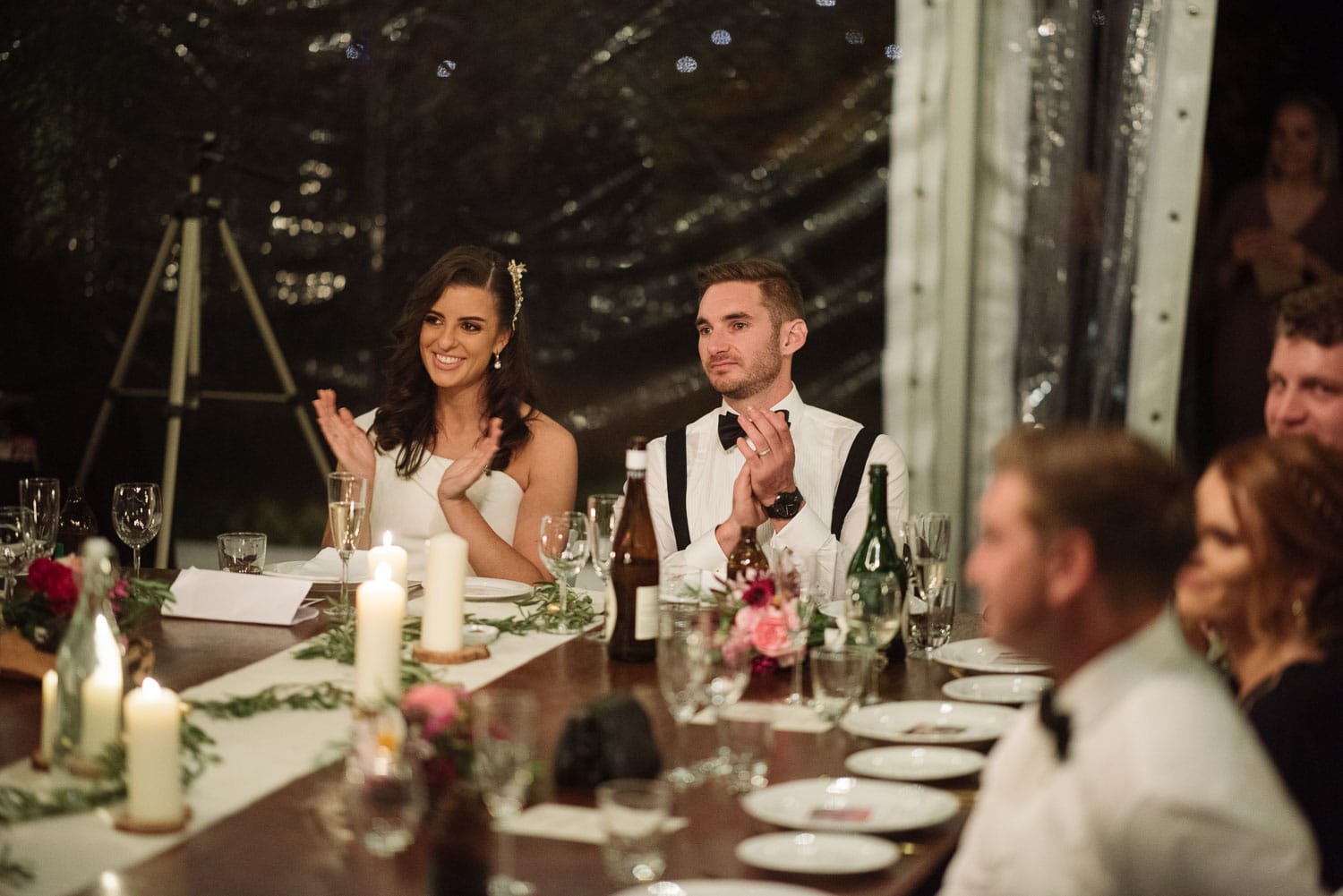 Bride and groom at their reception