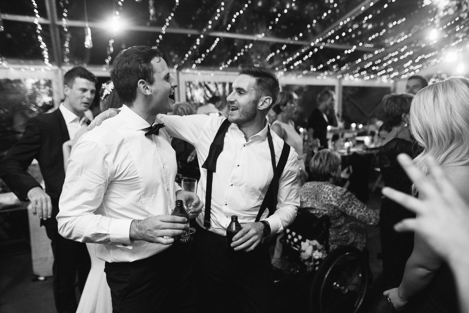 Groom celebrating on the dancefloor