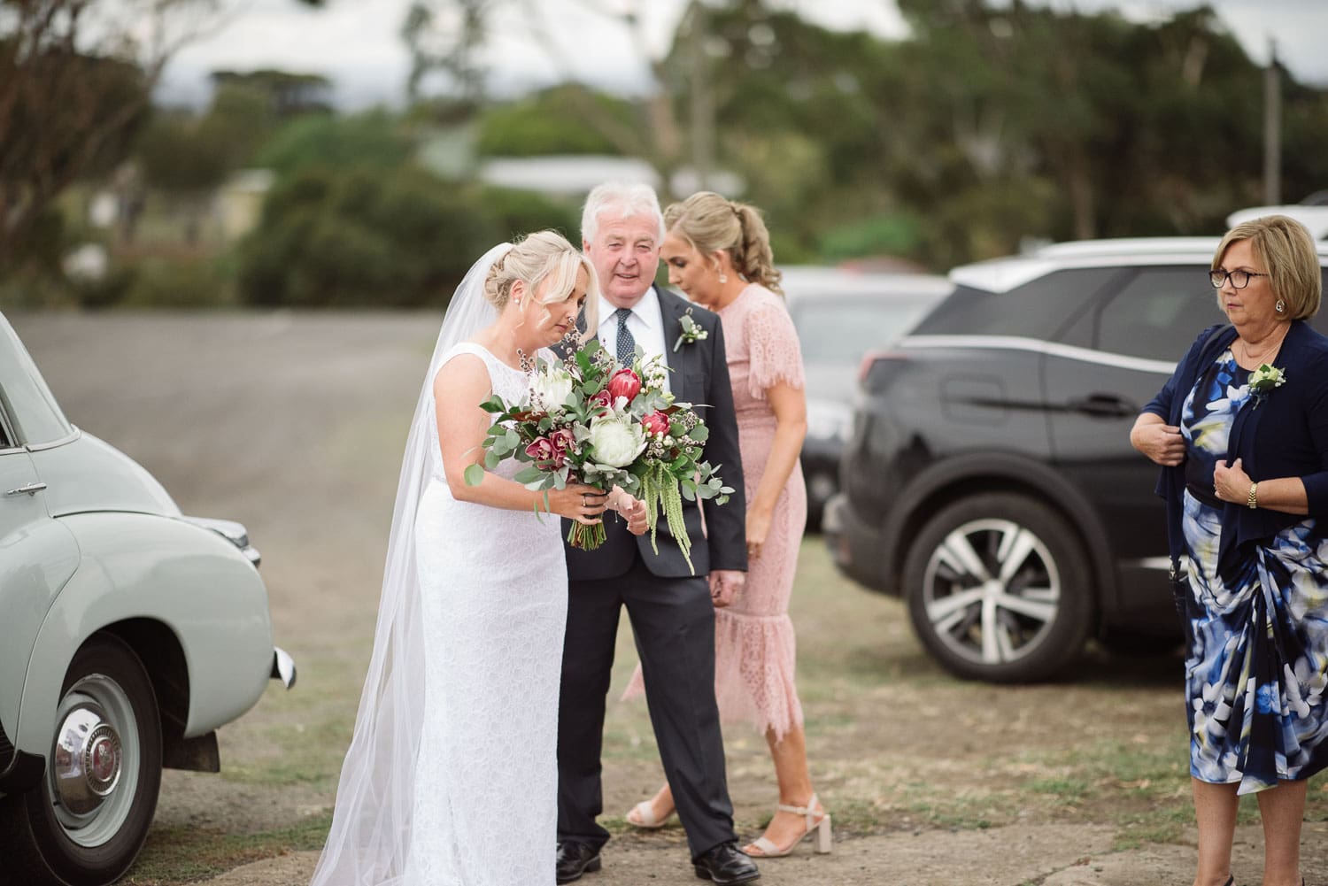 Waiting to enter the wedding at St Brendan's