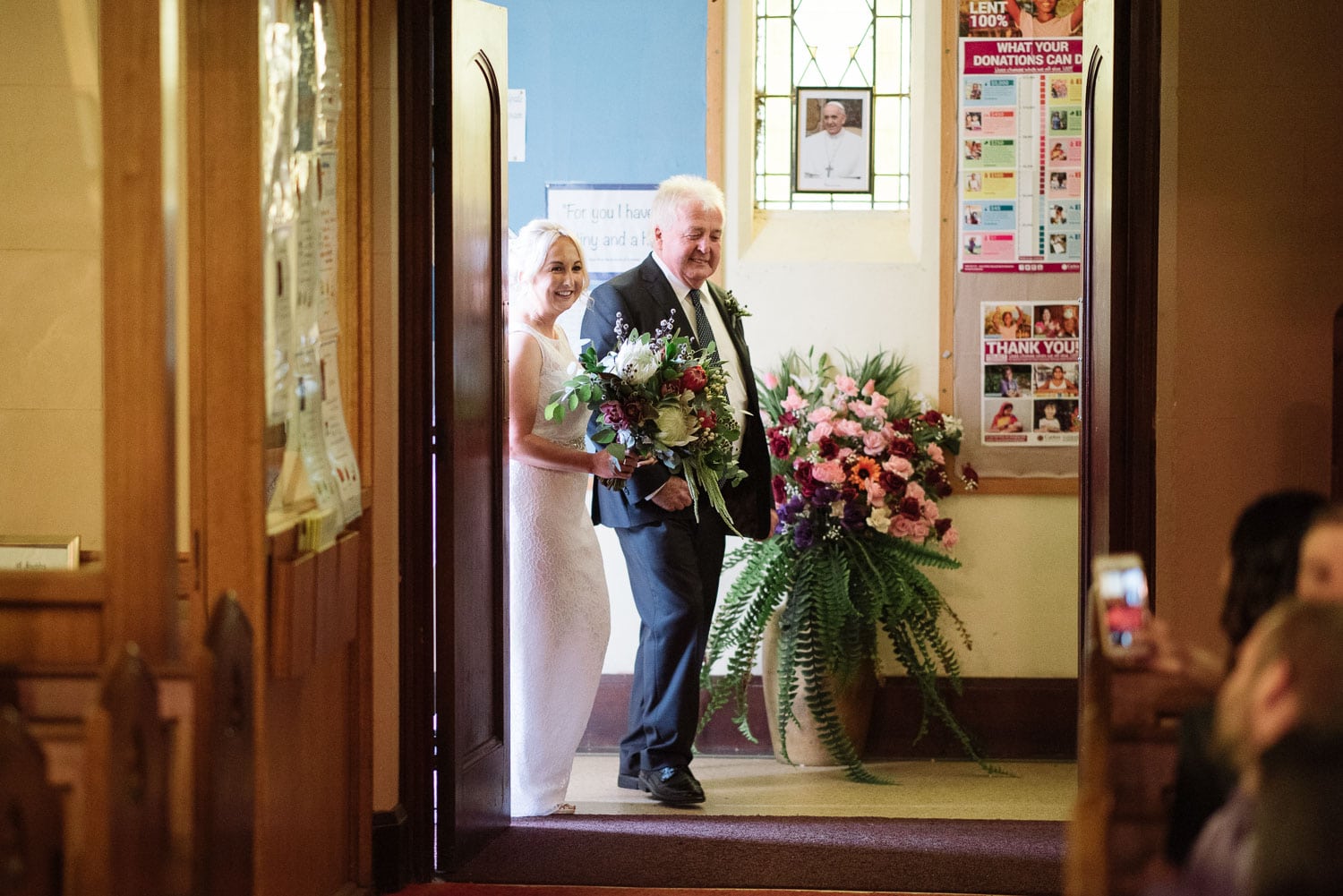 Bride entering the church