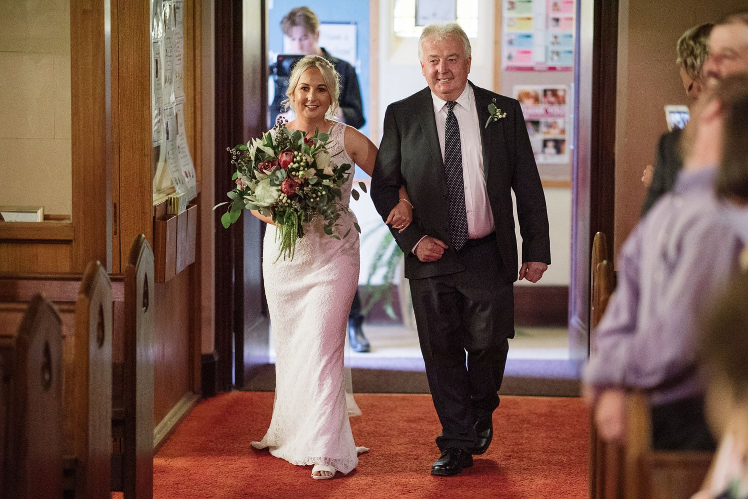 Bride and father enter St Brendan's