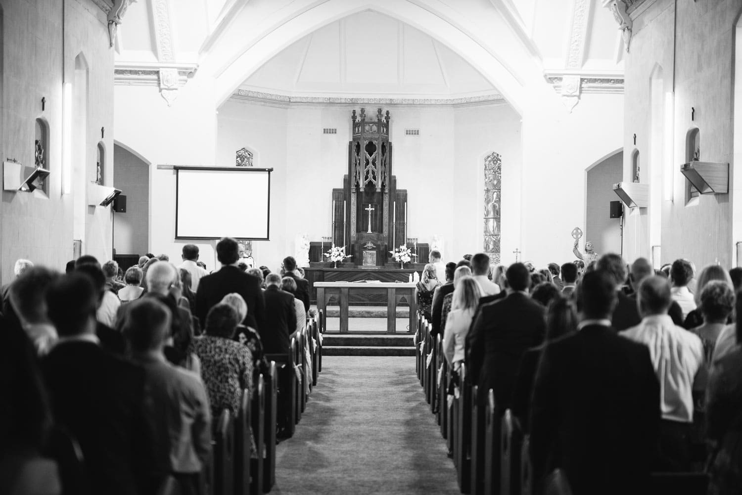 View down the aisle at St Brendan's Red Rock