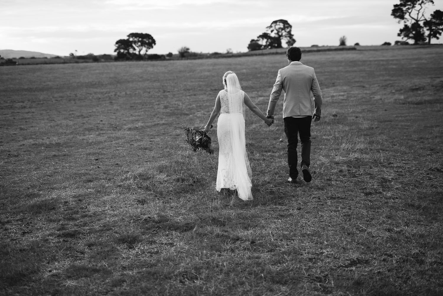 Wedding photo at sunset near Colac