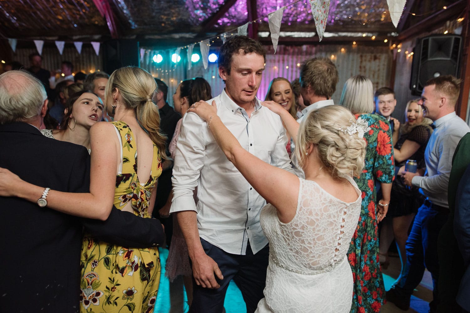 Ali and Sam on the dancefloor at their wedding