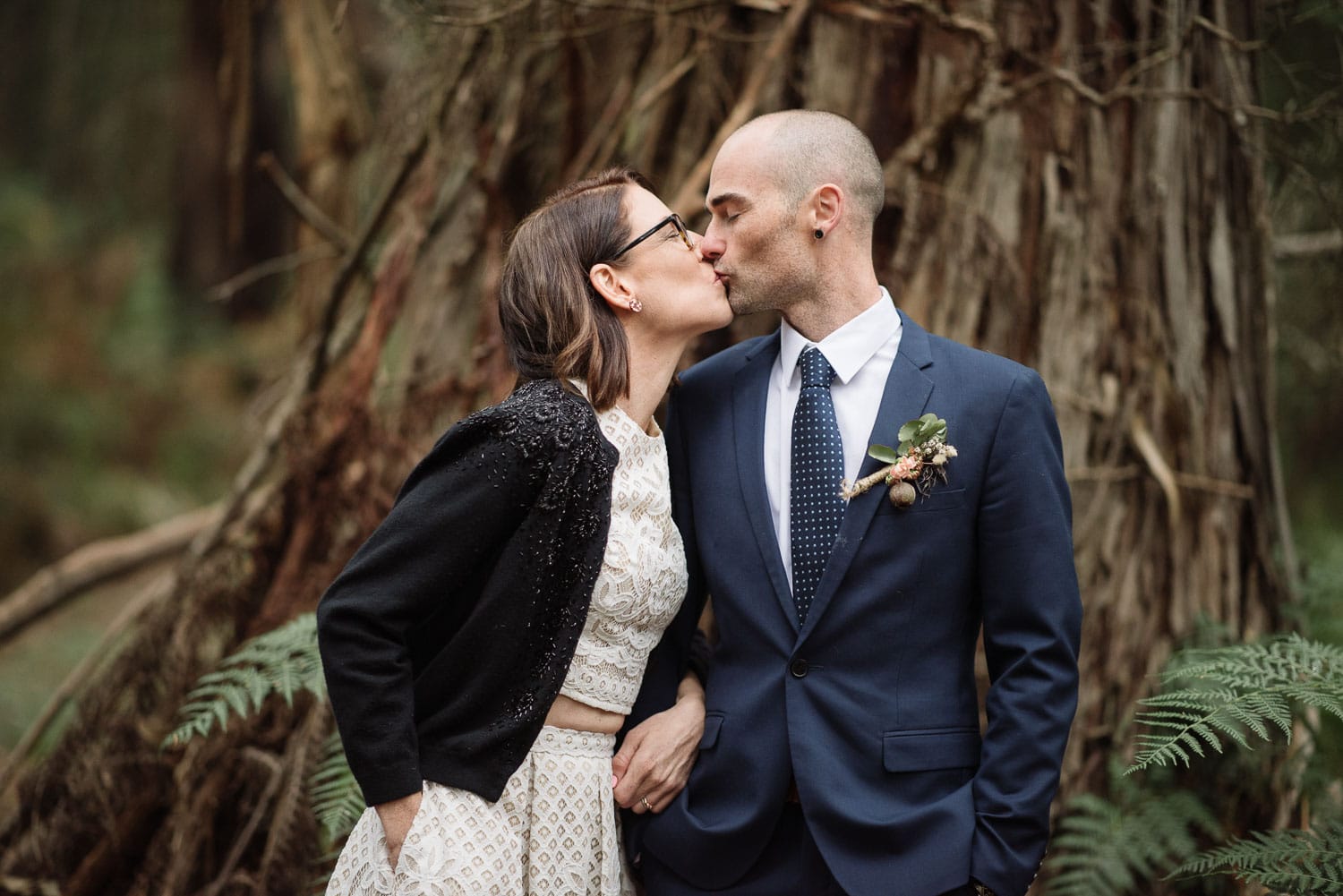 Bride and Groom kiss at Sokil