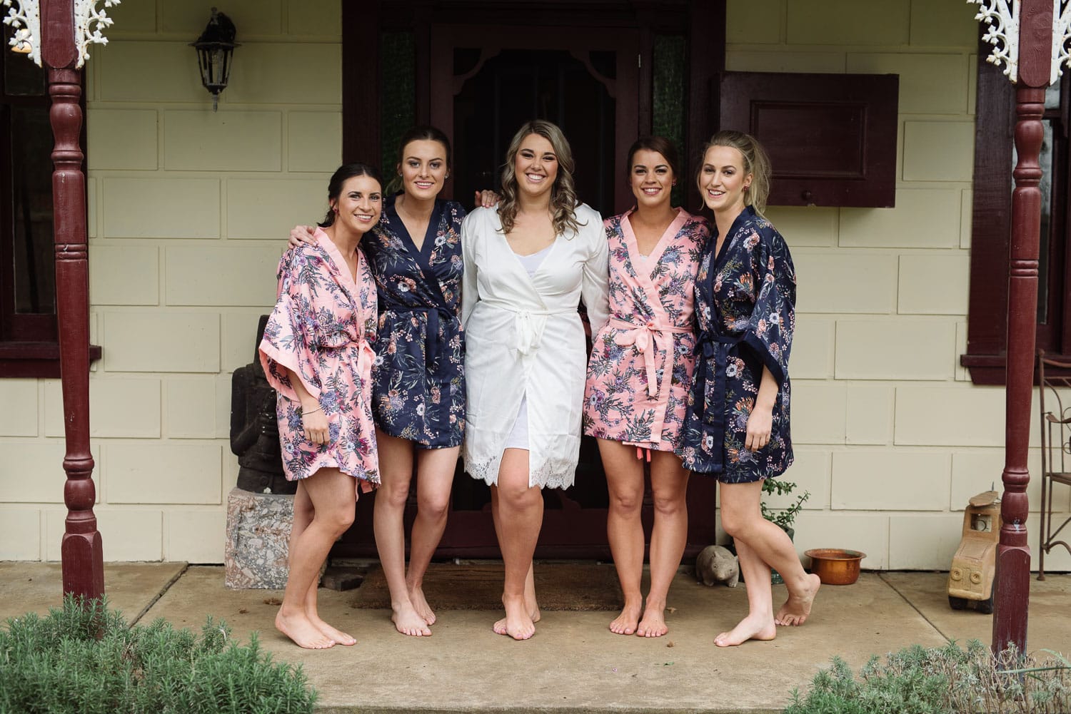 Bridal party in their robes