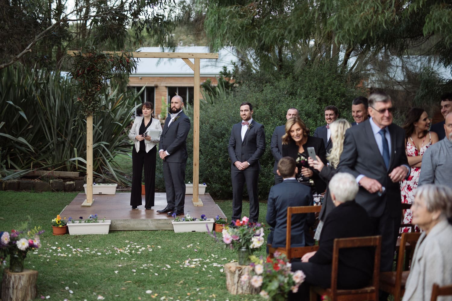 Groom waits for his bride