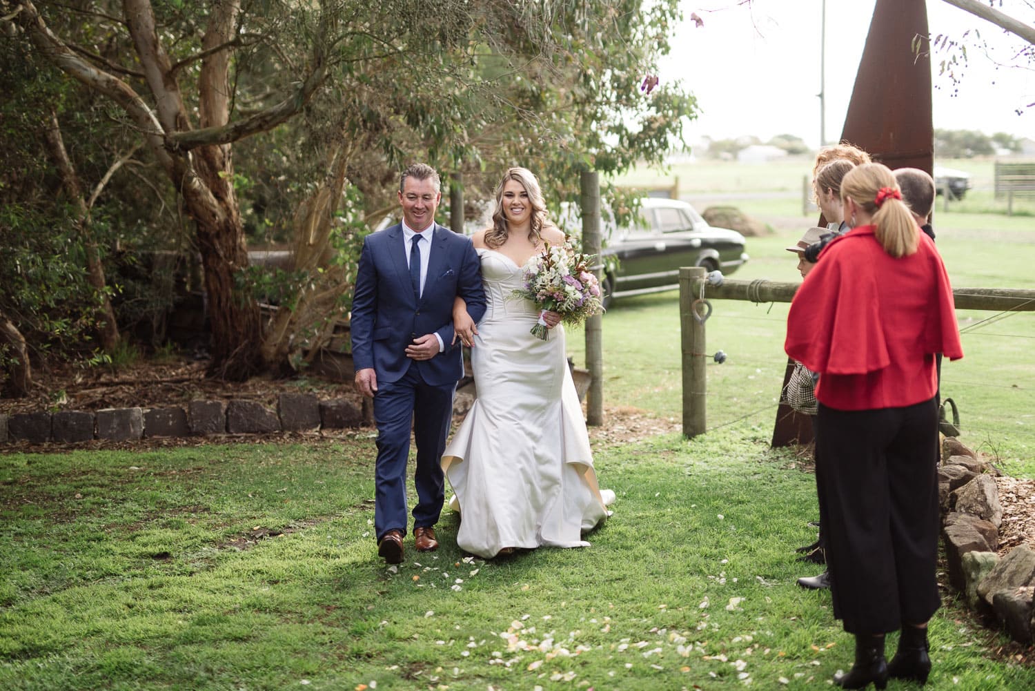 Bride enters wedding ceremony