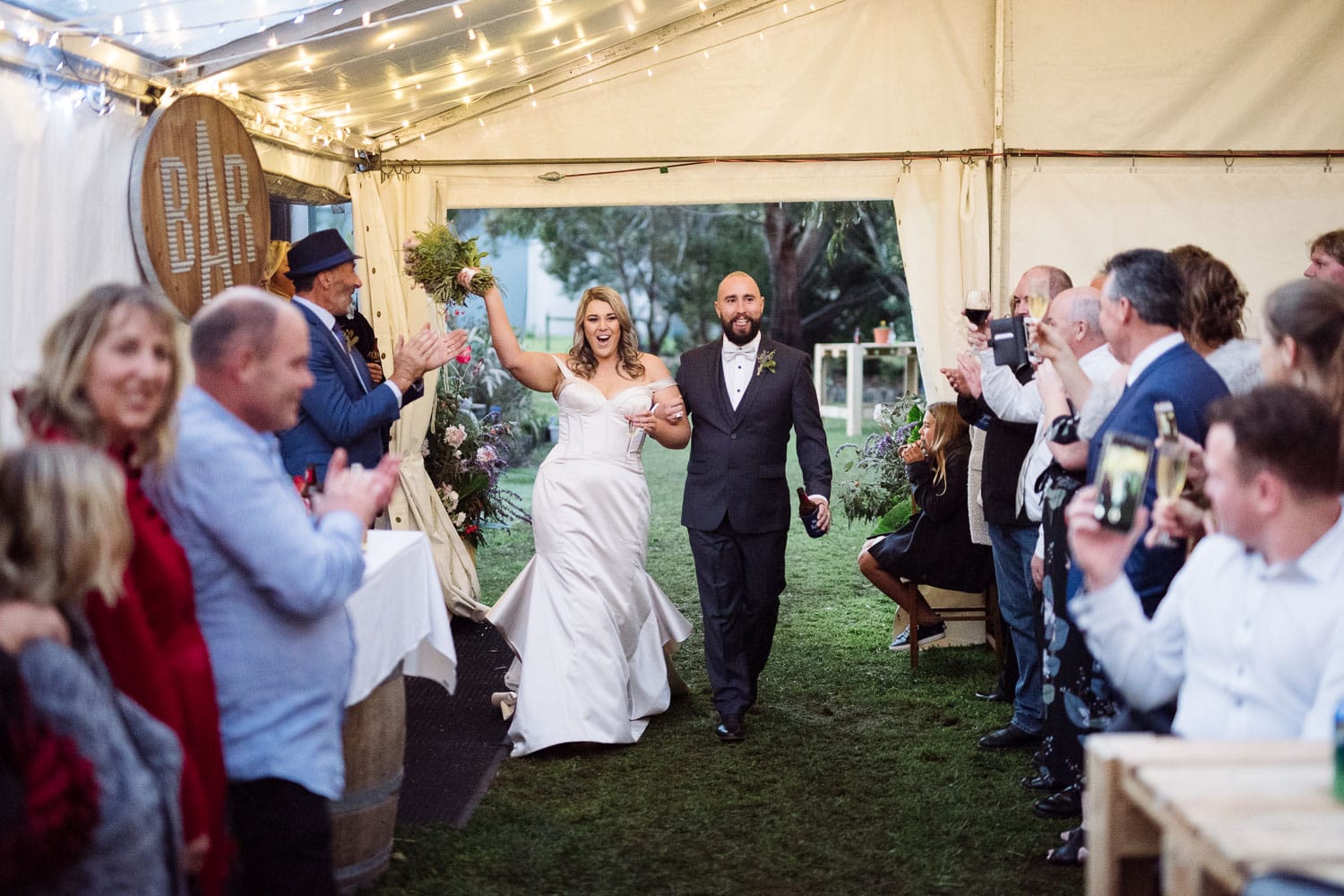 Enetering a Warrnambool Wedding reception