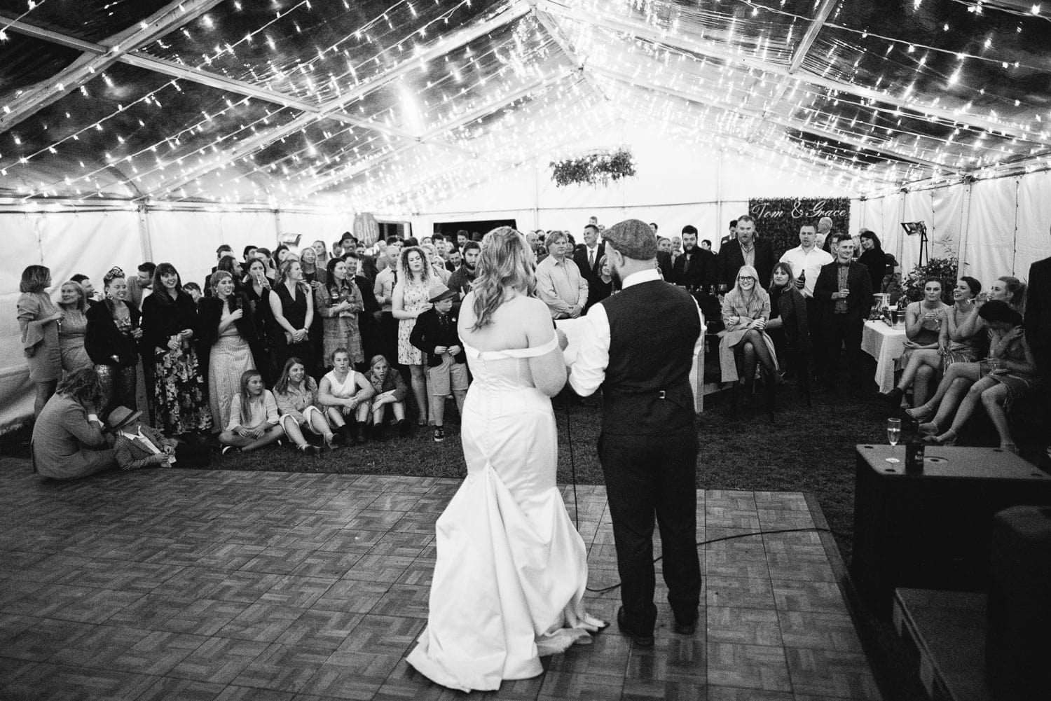 Bride and Groom deliver speech at their reception