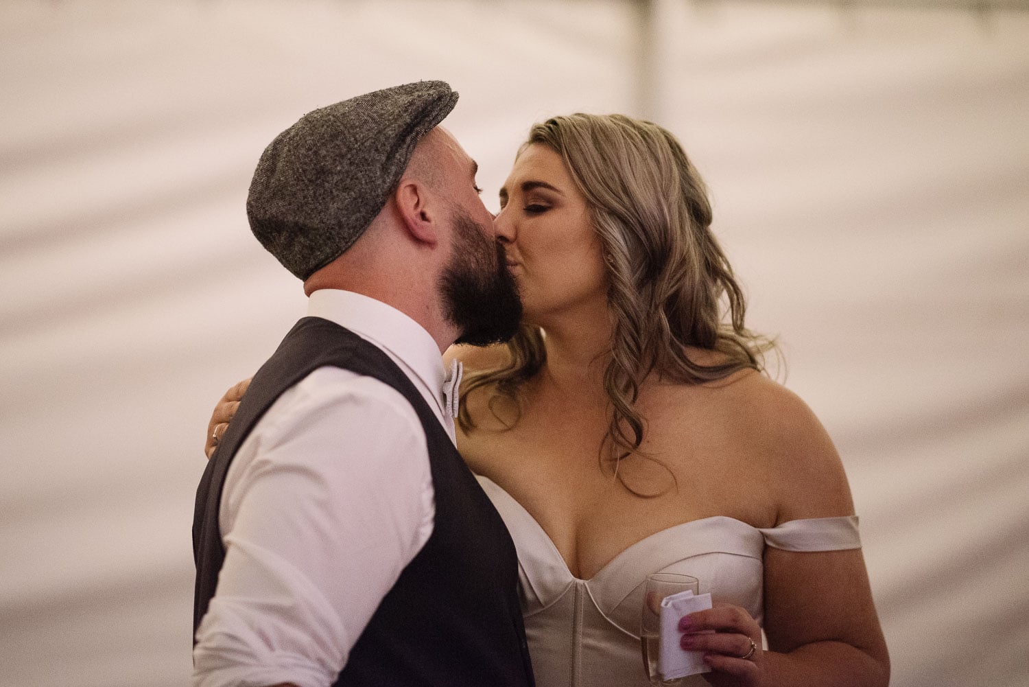 Bride and Groom Kissing in Koroit