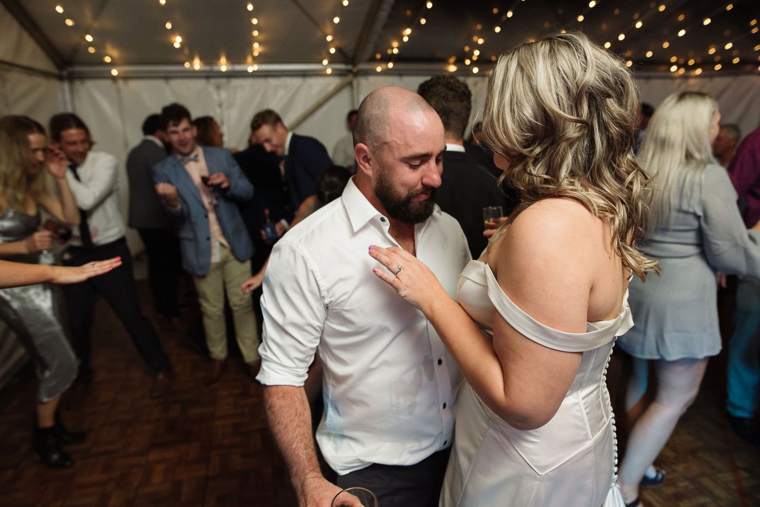 Bride and groom dancing at their wedding