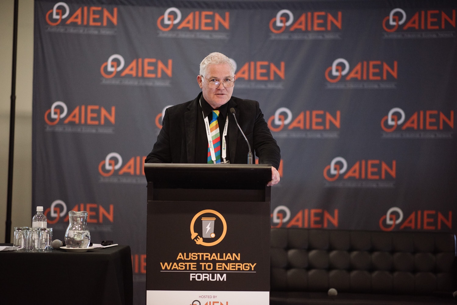 Colin Barker speaking at AIEN conference