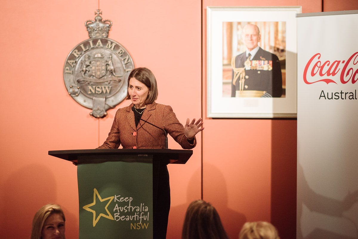 Gladys Berejiklian speaking at Keep Australia Beautiful dinner