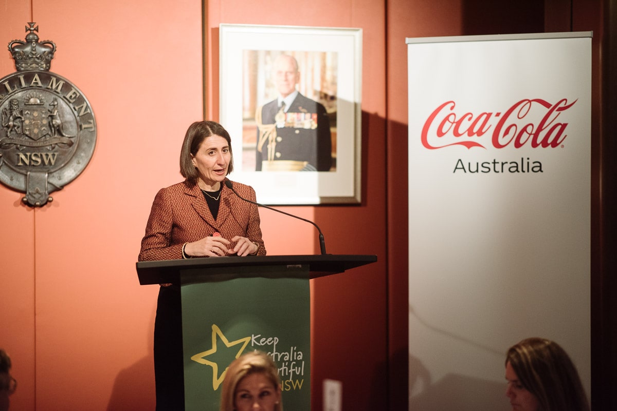 Gladys Berejiklian speaking at fundraising dinner