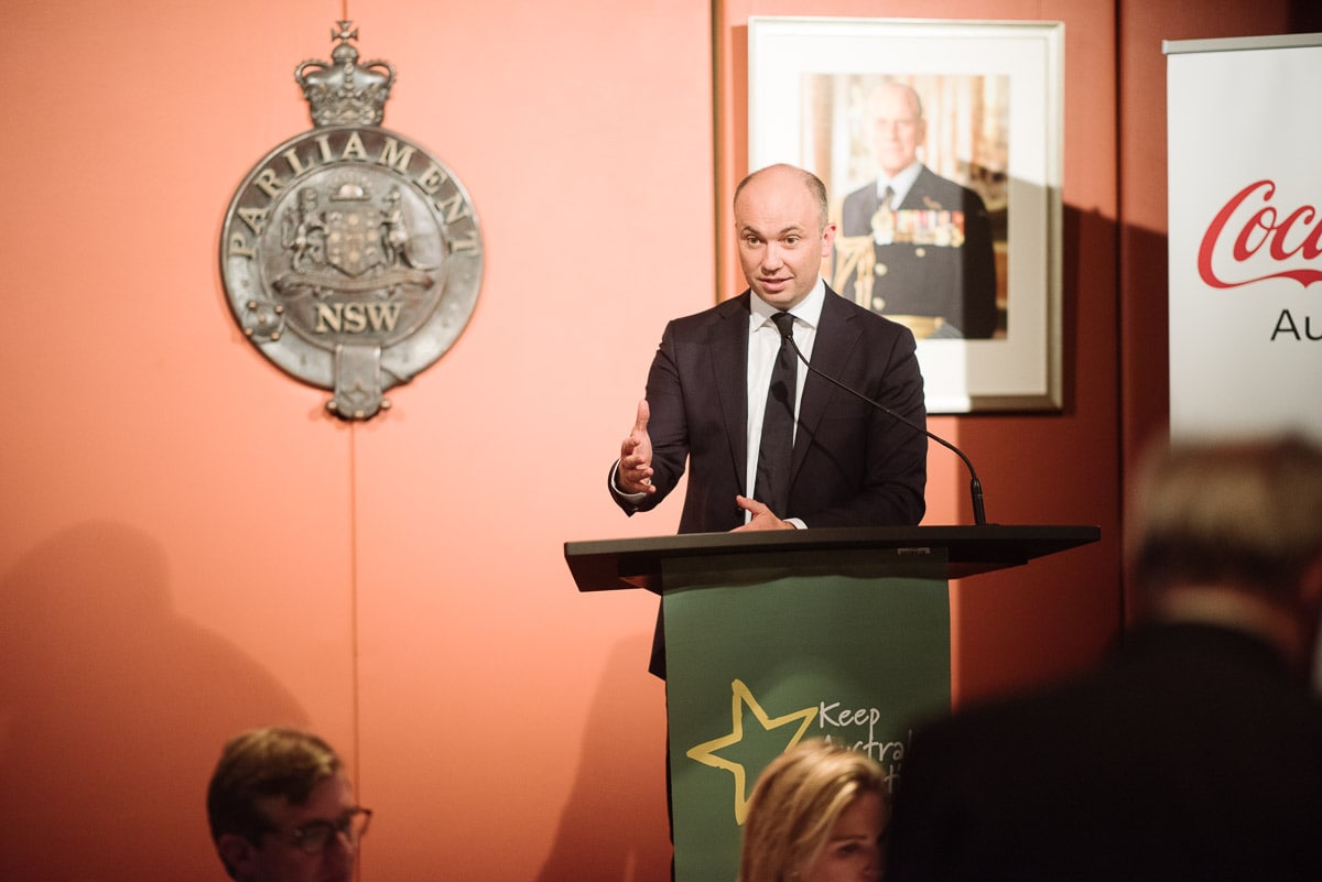 Matt Kean speaks at fundraiser