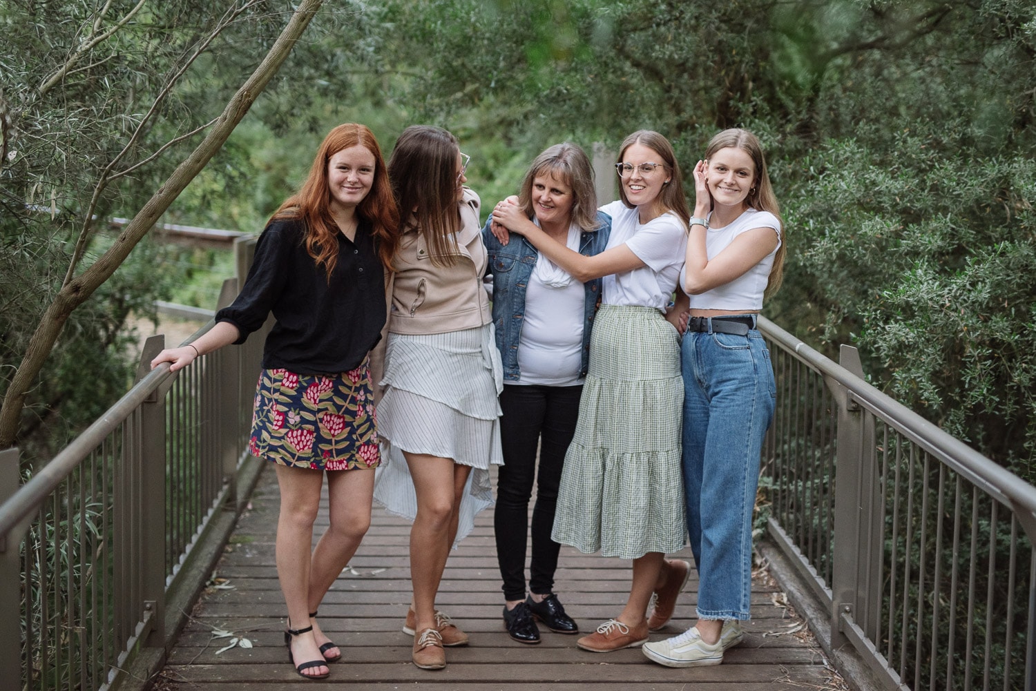 Girls with their mother in Geelong