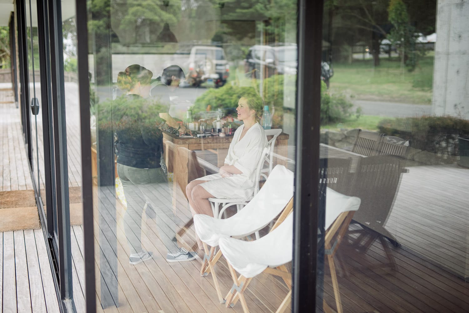 Bride getting ready at The Elliot a wonderful wedding venue