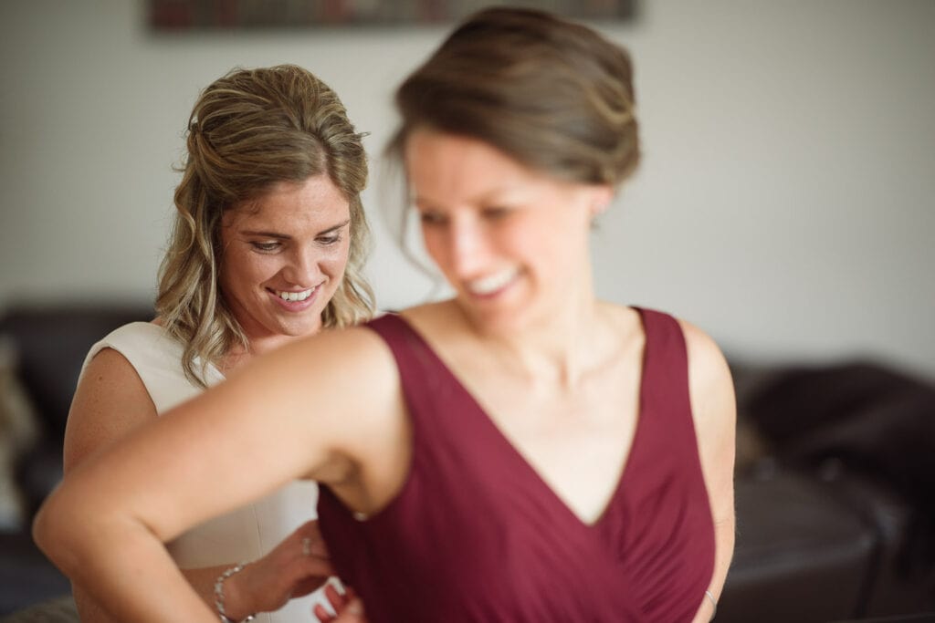 Bride getting ready in Halls Gap