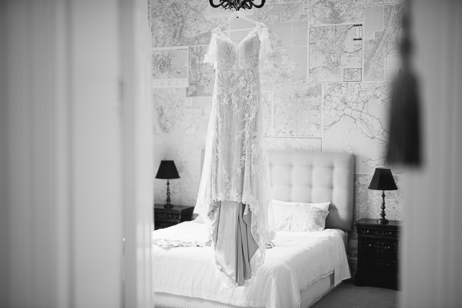 Wedding dress hanging in Blauvelt Park in Terang