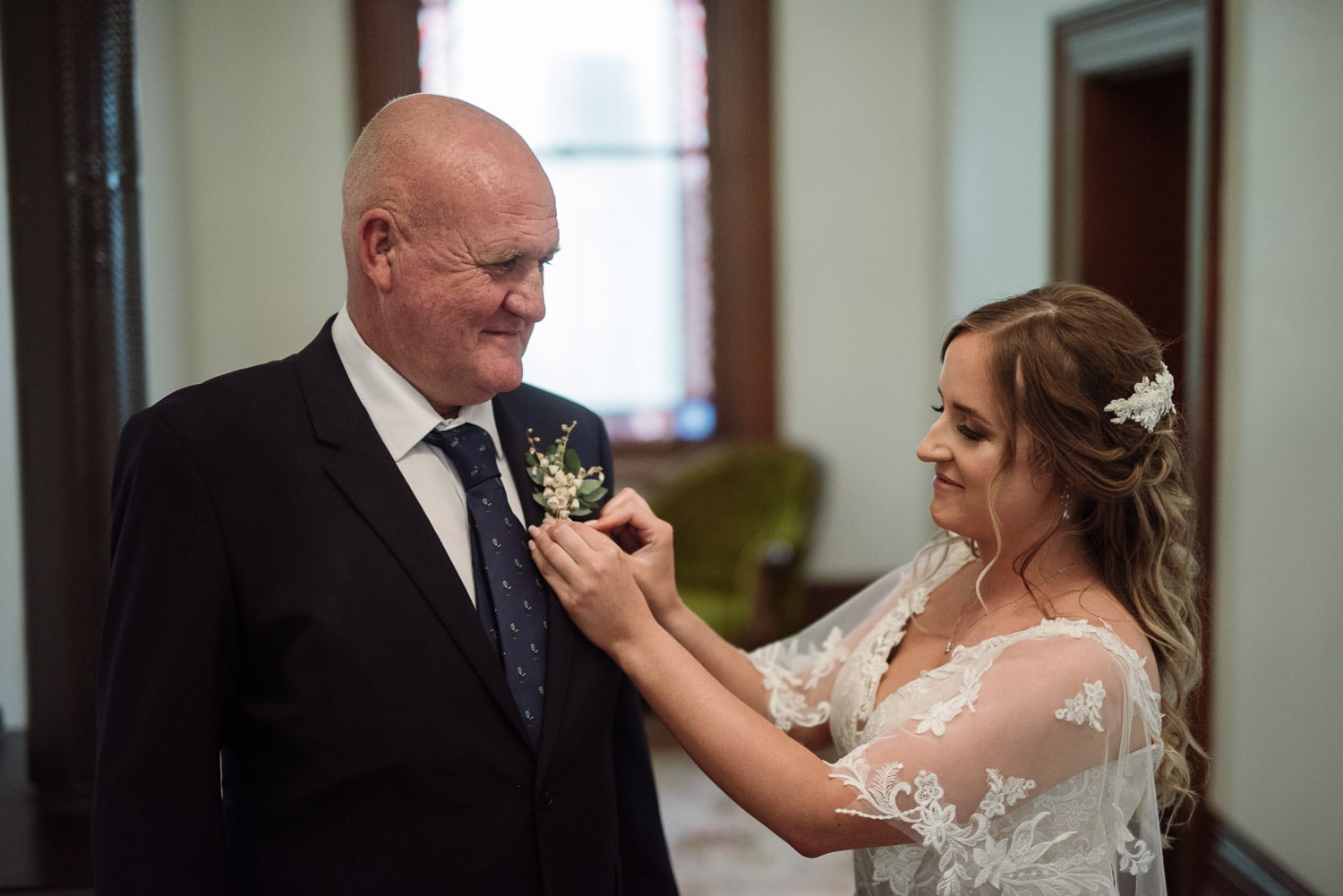 Bride and father in Terang