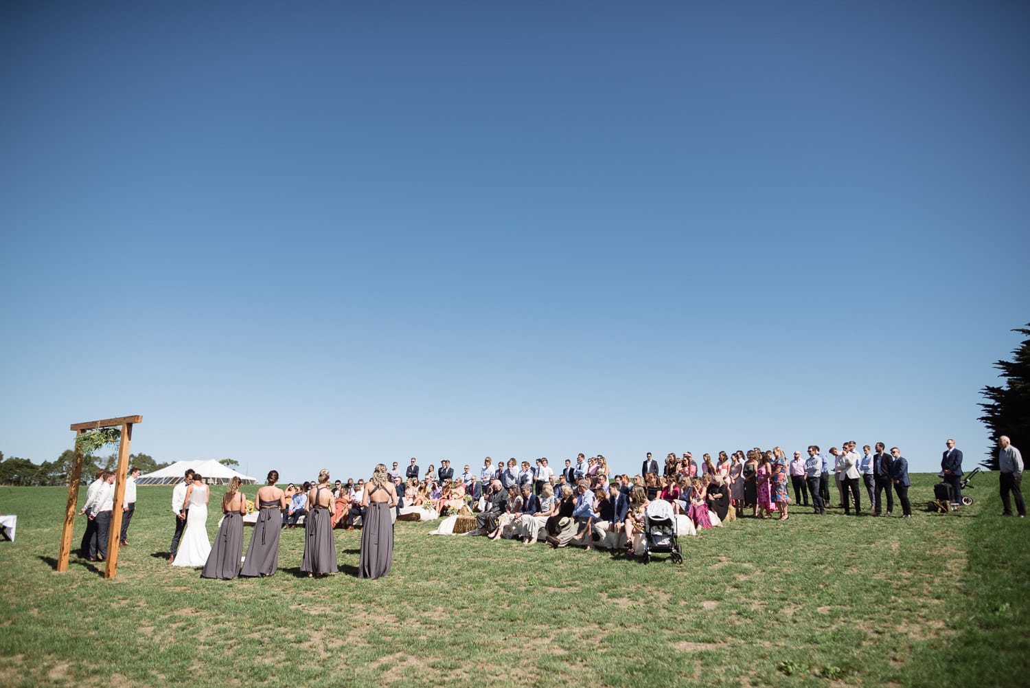 Wide shot of wedding in Scotts Creek