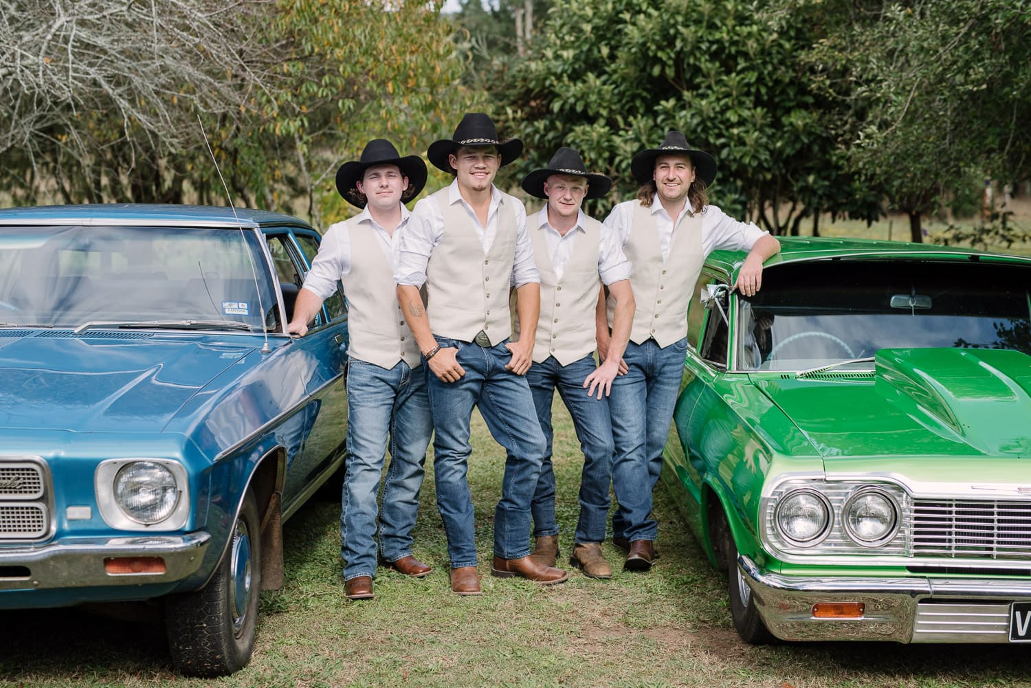 Cowboy hats at Australian Wedding