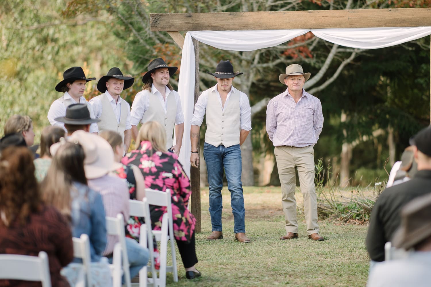 Cowboy themed wedding ceremony