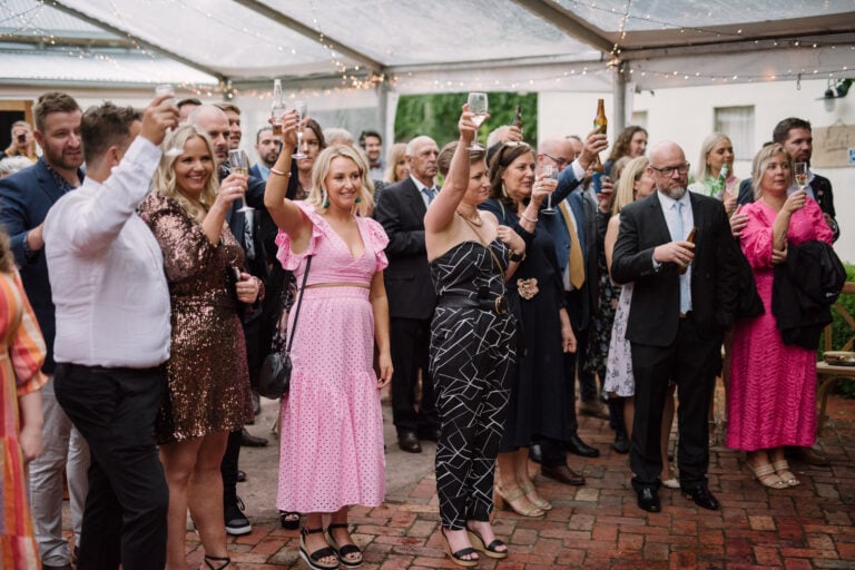 Wedding reception toast in Birregurra