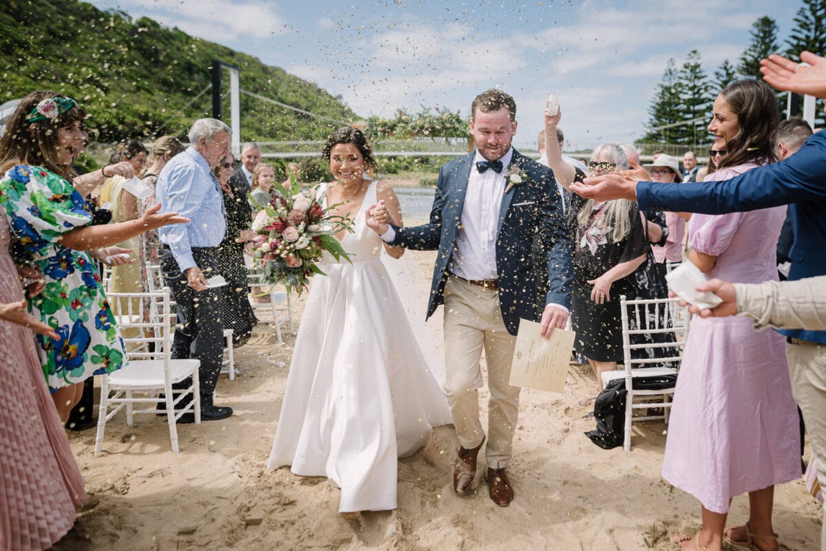 Confetti at wedding ceremony in Port Campbell