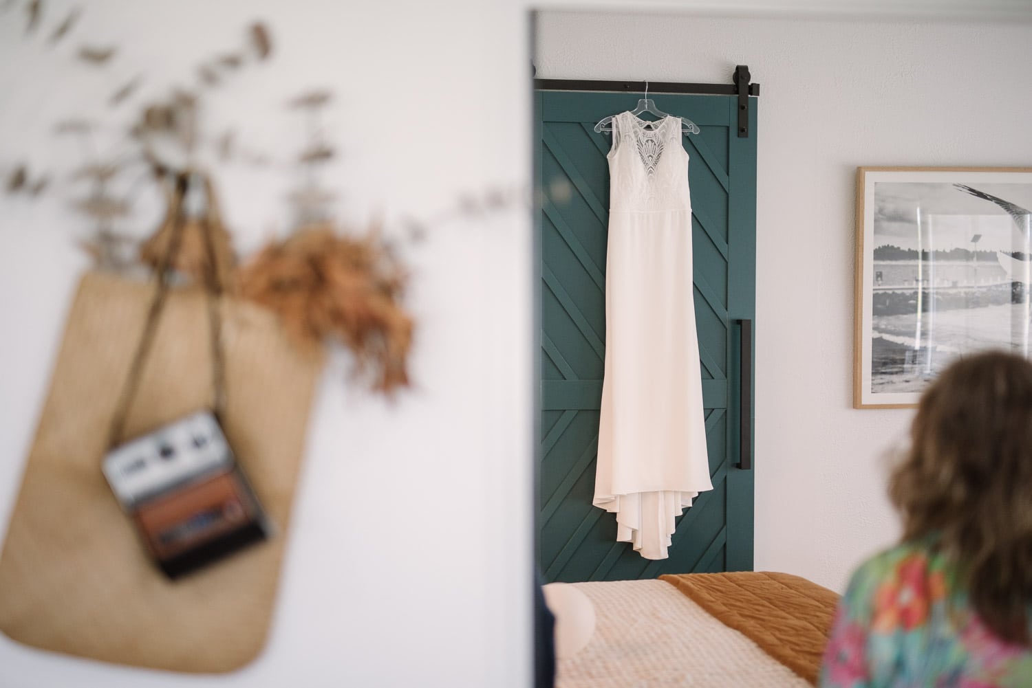 Wedding Dress hanging at Warrnambool Retreat.