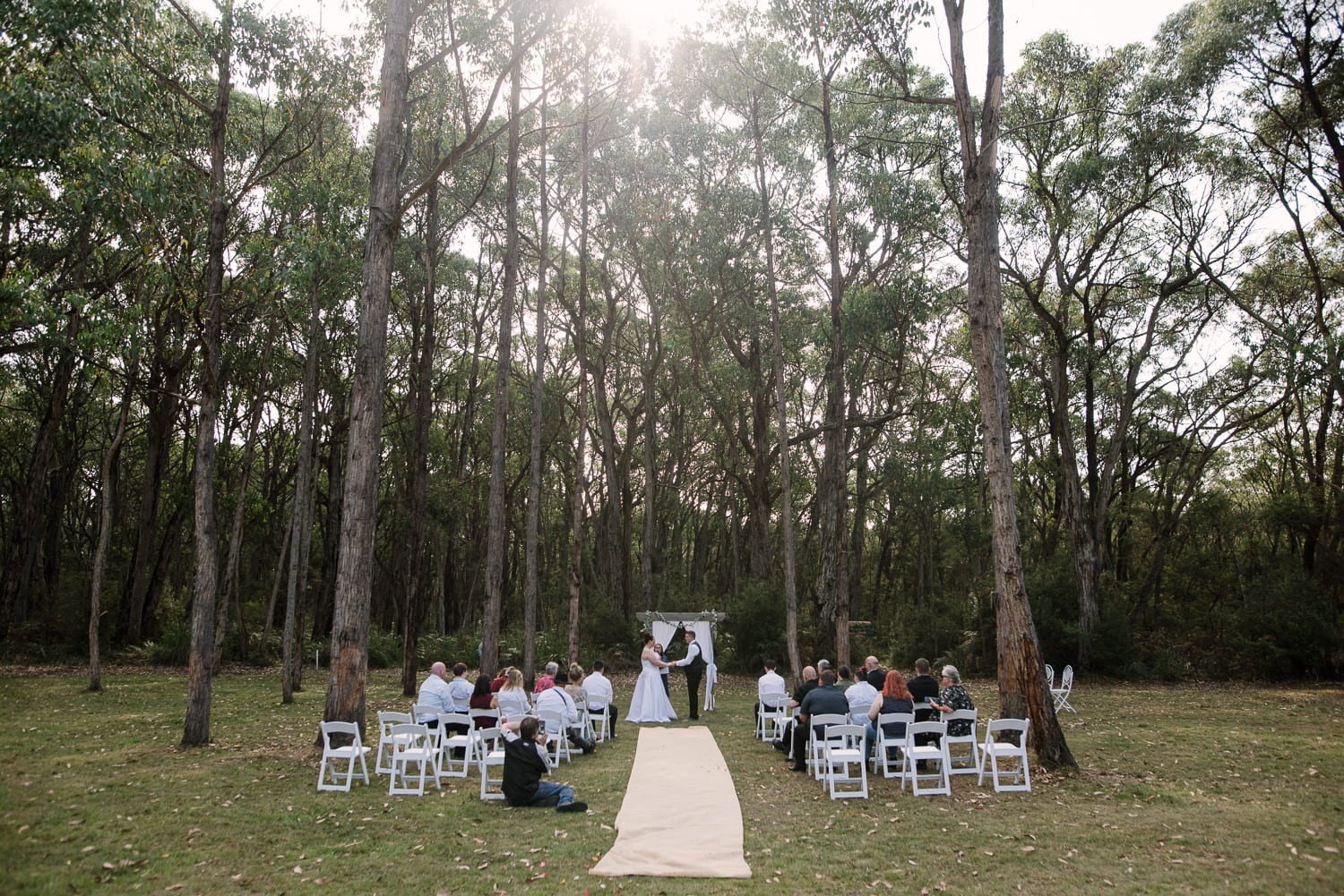 Wedding ceremony at Colac Scout camp site in the Otways