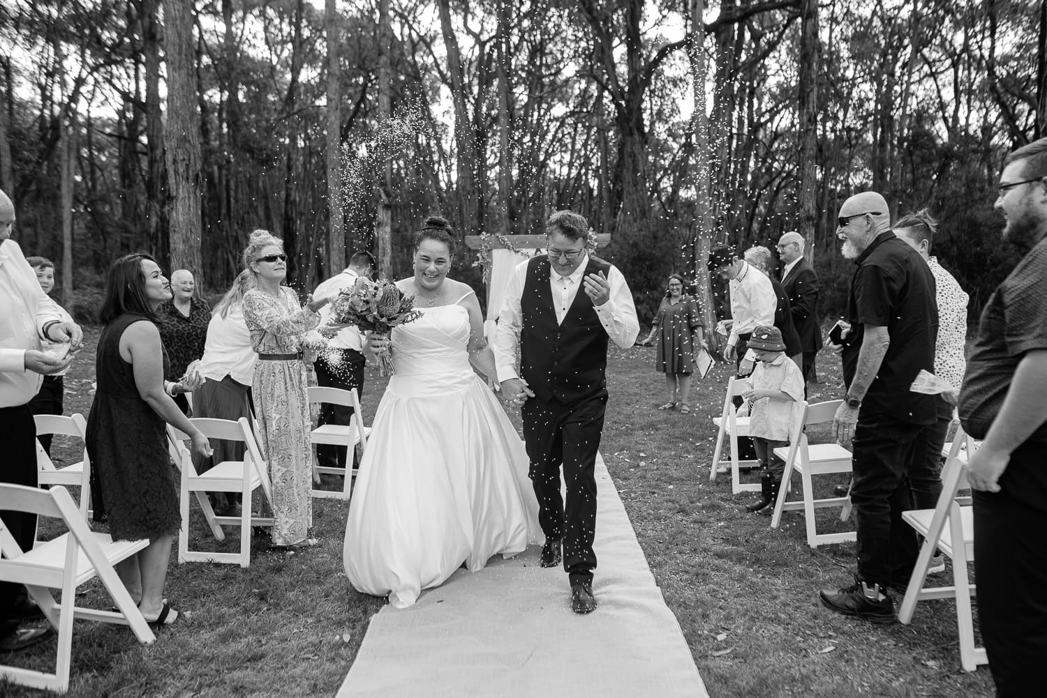 Rice toss at Colac Wedding