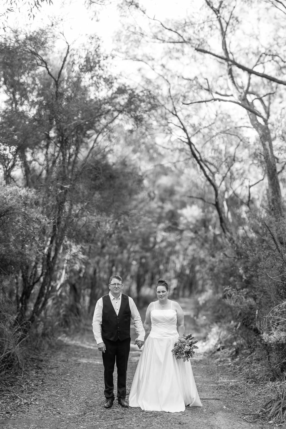 Bride and groom after their Colac Scout Camp wedding in Victoria